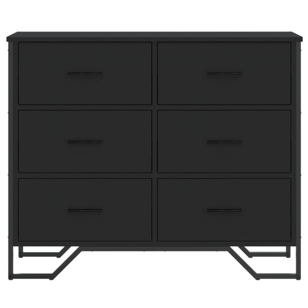 Cómoda madera de ingeniería negro 91x35.5x74.5 cm M 4