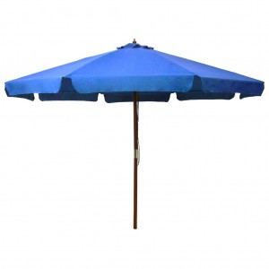 Sombrilla de jardín con palo de madera azul celeste 330 cm D