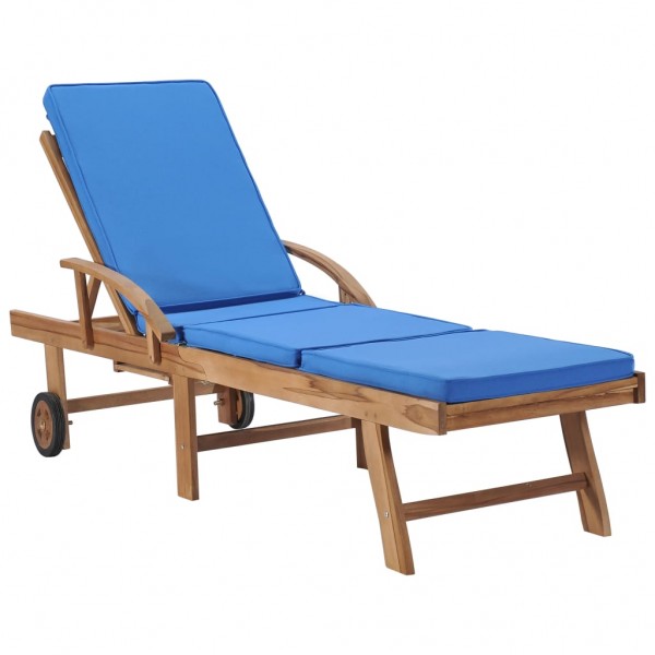 Cama com almofada madeira maciça de teca azul D
