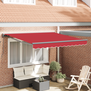 Toldo Retráctil Manual Rojo 350x250 cm Tela D
