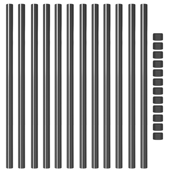 Postes de cerca 12 pcs Gris 100 cm M 4