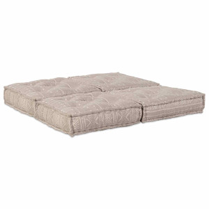 Sofá Pouffe Modular de 2 Lugares em Tecido Marrom Claro H