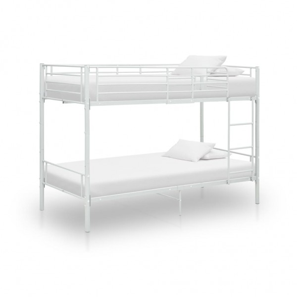 Cama de cama de metal branco 90x200 cm D