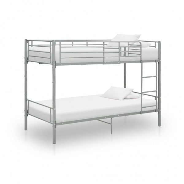 Cama de cama de metal cinza 90x200 cm D