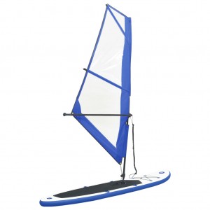 Tabela de paddle surf inflável com vela azul e branca D