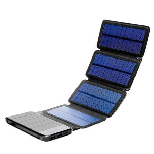 Bateria Externa Universal Power Bank Solar 10.000 mAh con 4 Paneles Solares COOL Negro H