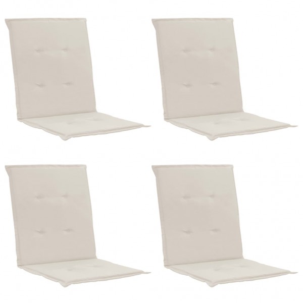 Cojines para sillas de jardín 4 uds color crema 100x50x3 cm D