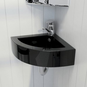 Lavabo con rebosadero 45x32x12.5 cm negro D