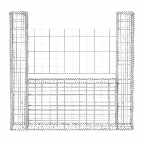 Cesta en forma de U muro de gaviones galvanizado 160x20x150 cm D