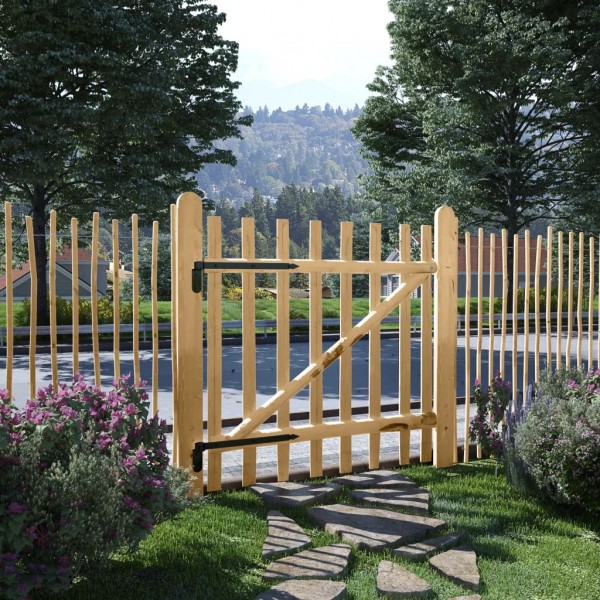 Puerta para valla 100x100 madera de avellano impregnada D