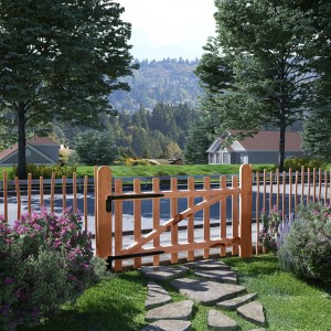 Puerta para valla 100x60cm madera de avellano impregnada D