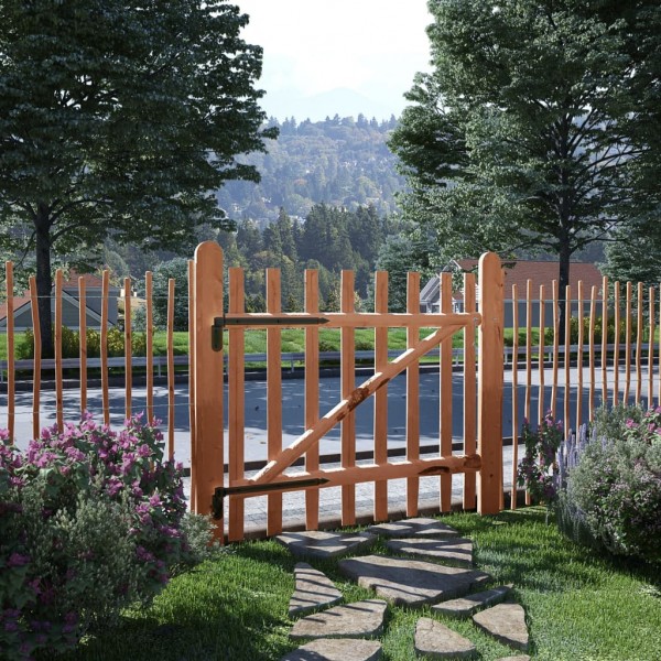 Puerta para valla 100x90cm madera de avellano impregnada D