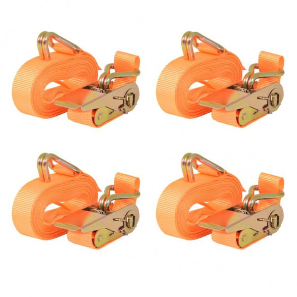 Correas de sujeción de trinquete 4 uds 0.4 T 6mx25mm naranja D