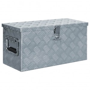 Caja de aluminio 61.5x26.5x30 cm plateada D