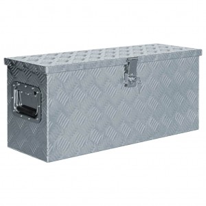 Caja de aluminio 76.5x26.5x33 cm cm plateada D