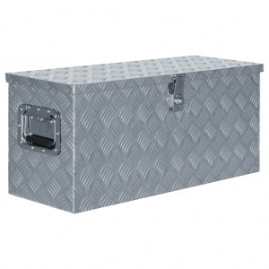 Caja de aluminio 80x30x35 cm plateada D