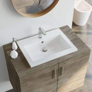 Lavabo de granito branco 600x450x120 mm D