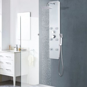 Panel ducha de vidrio 25x44.6x130 cm blanco D