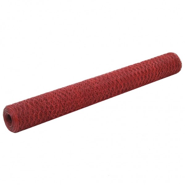 Arame de galinha aço revestimento PVC vermelho 25x1.2 m D