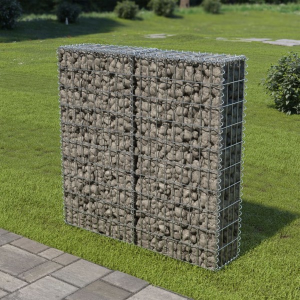 Muro de gaviones con cubiertas acero galvanizado 100x20x100 cm D