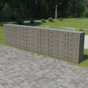 Muro de gaviones con cubiertas acero galvanizado 600x50x150 cm D