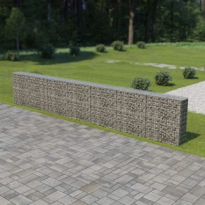 Muro de gaviones con cubiertas acero galvanizado 600x30x100 cm D