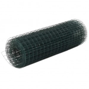 Alambrada de gallinero acero revestimiento PVC verde 10x0.5 m D