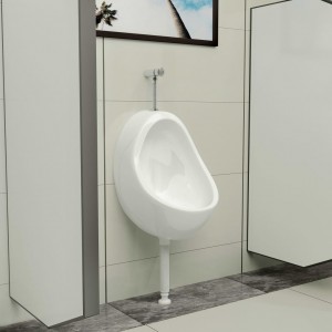 Urinario de pared con válvula de descarga cerámica blanco D