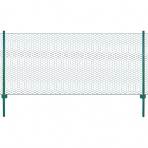 Parede de malha de arame com postes de aço verde 25x0.75 m D