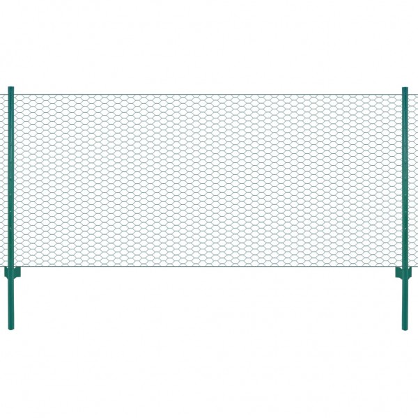 Parede de malha de arame com postes de aço verde 25x0.75 m D