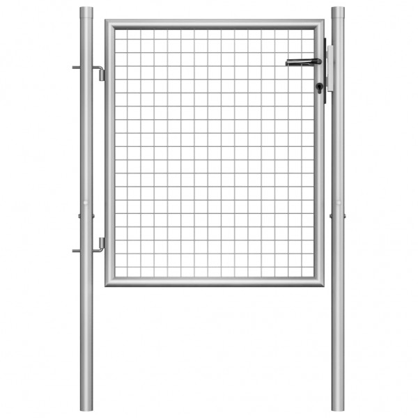 Puerta de jardín de acero galvanizado plateado 105x125 cm D