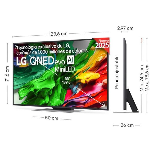 Smart TV LG 55" QNED EVO 4K UHD 55QNED87A6B preto M 4