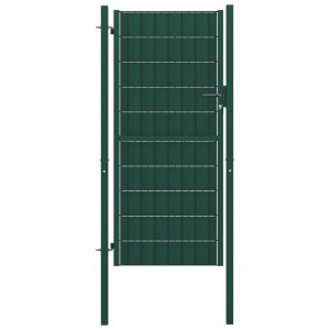 Porta de vedação de PVC e aço verde 100x124 cm D