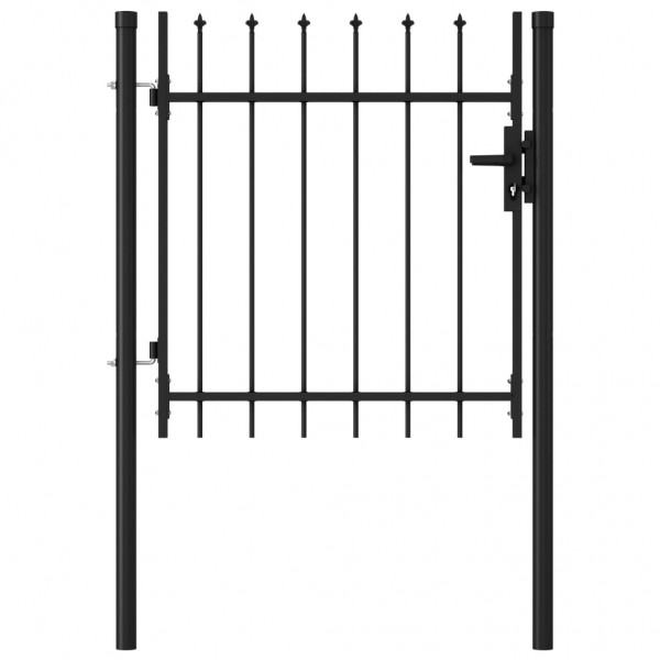 Canel de vedação com uma porta e pontas de aço preto 1x1 m D