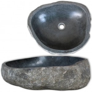 Lavabo de piedra de río ovalado 29-38 cm D