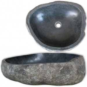 Lavabo de pedra de rio oval 45-53 cm D