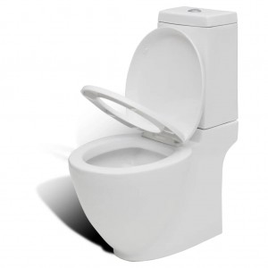 Inodoro WC flujo posterior de cerámica blanco D
