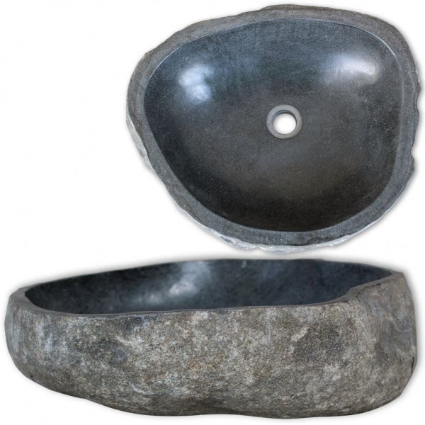Lavabo de piedra de río ovalado 37-46 cm D