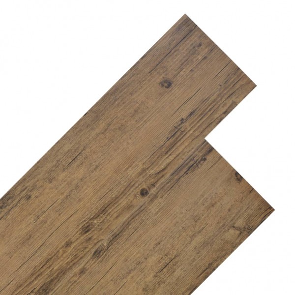 Lamas de piso não autoadhesivas de PVC marrom-neto 5,26 m2 2 mm D