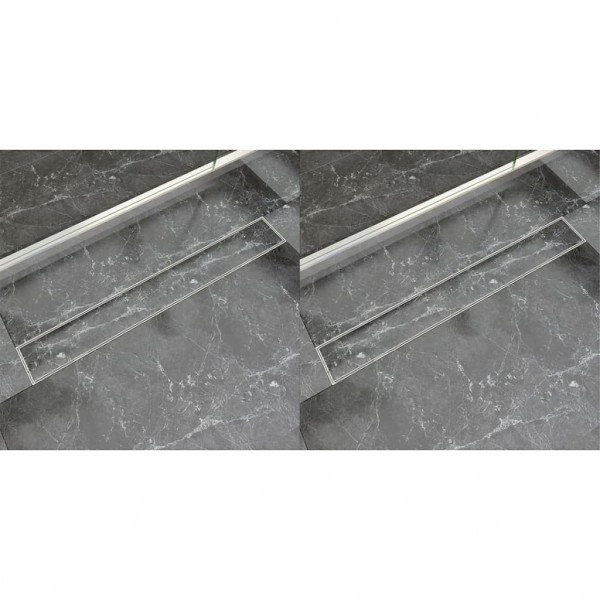 Desagüe lineal de ducha 2 piezas 830x140 mm acero inoxidable D
