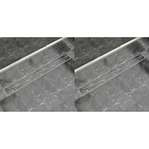 Desagüe lineal de ducha 2 piezas 1030x140 mm acero inoxidable D