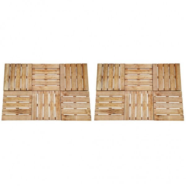Baldosas de porche 12 unidades madera marrón 50x50 cm D