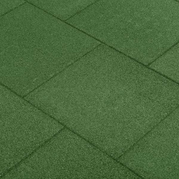 Losetas de goma protección de caídas 12 uds verde 50x50x3 cm D