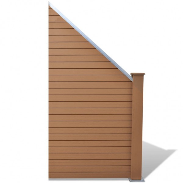 Panel de valla WPC marrón 105x(105-185) cm D