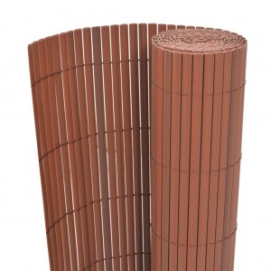 Valla de jardín de doble cara marrón PVC 90x300 cm D