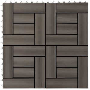 Baldosas de porche de WPC 30x30 cm 1 m² marrón oscuro 11 uds D