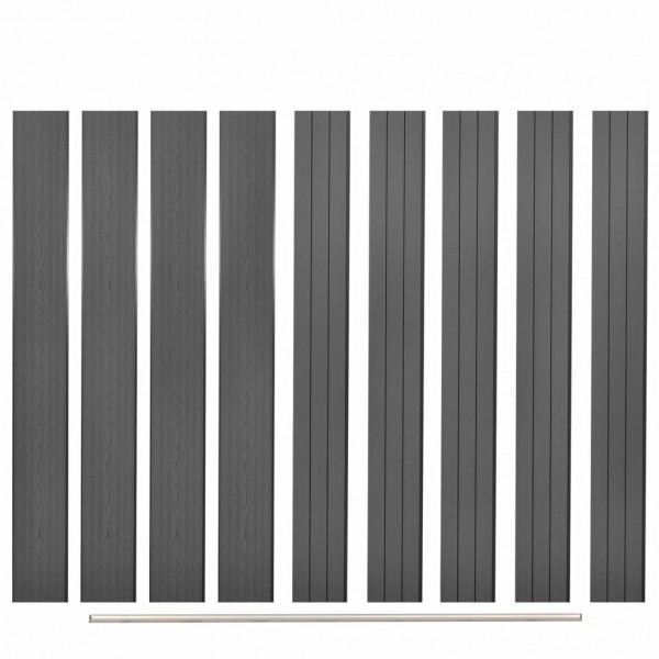 Tableros de valla de repuesto 9 uds WPC gris 170 cm D