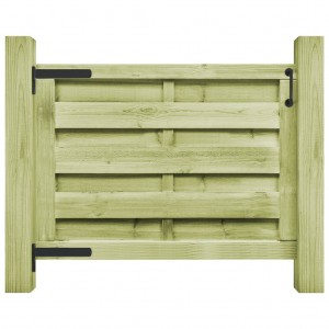 Puerta de jardín madera de pino impregnada verde 100x75 cm D