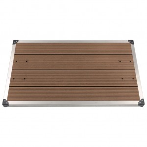 Tabuleiro de chuveiro de jardim WPC aço inoxidável marrom 110x62 cm D