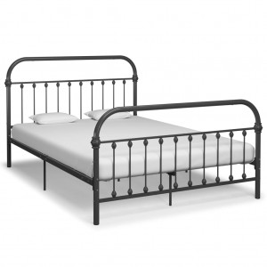Estructura de cama de metal gris 160x200 cm D